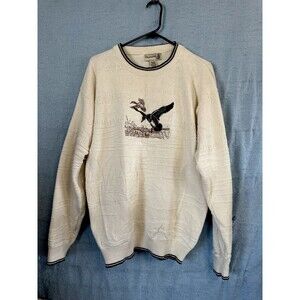 Vintage Fieldmaster Mens Wild Duck Landing Sweater All Cotton USA Made M Top